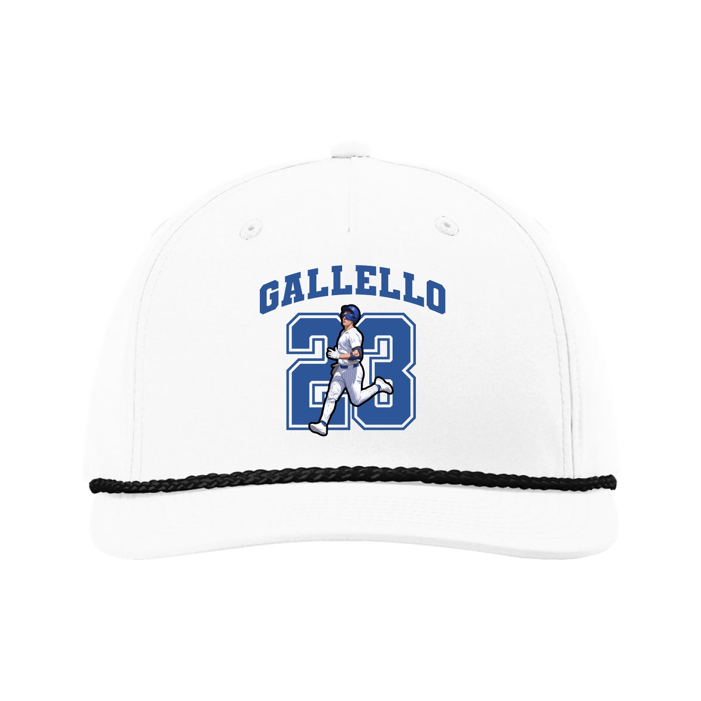 Five-Panel Classic Rope Cap — Number in White