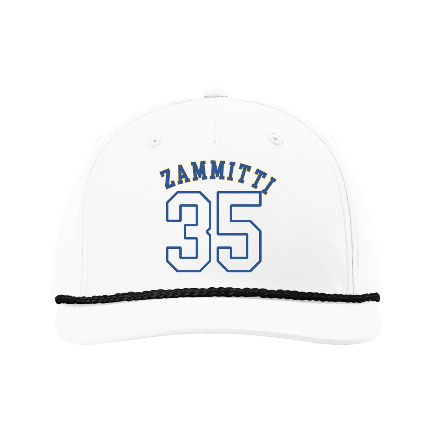 Five-Panel Classic Rope Cap — Shirsey Arch in White