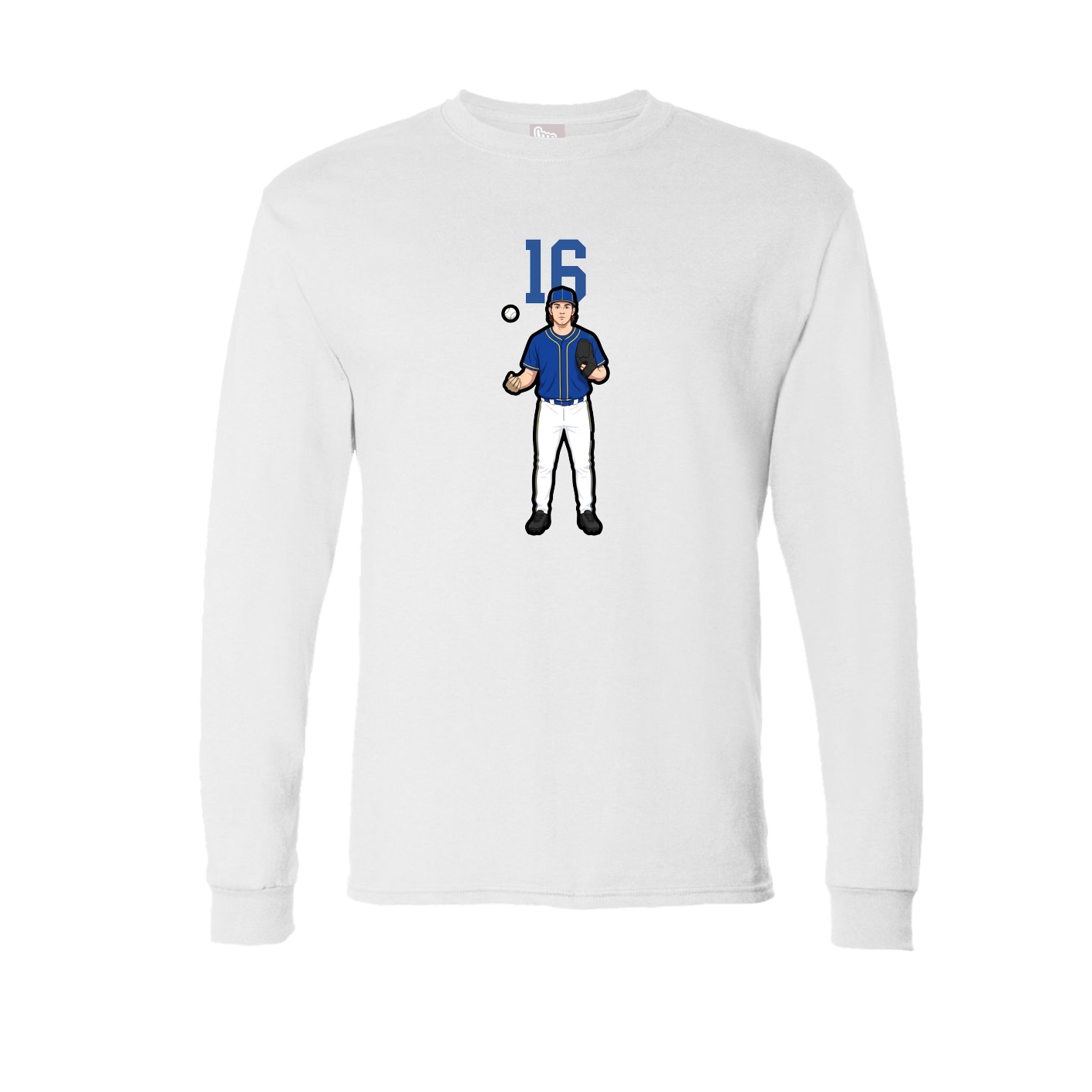 Long Sleeve Tee — Number Top in White