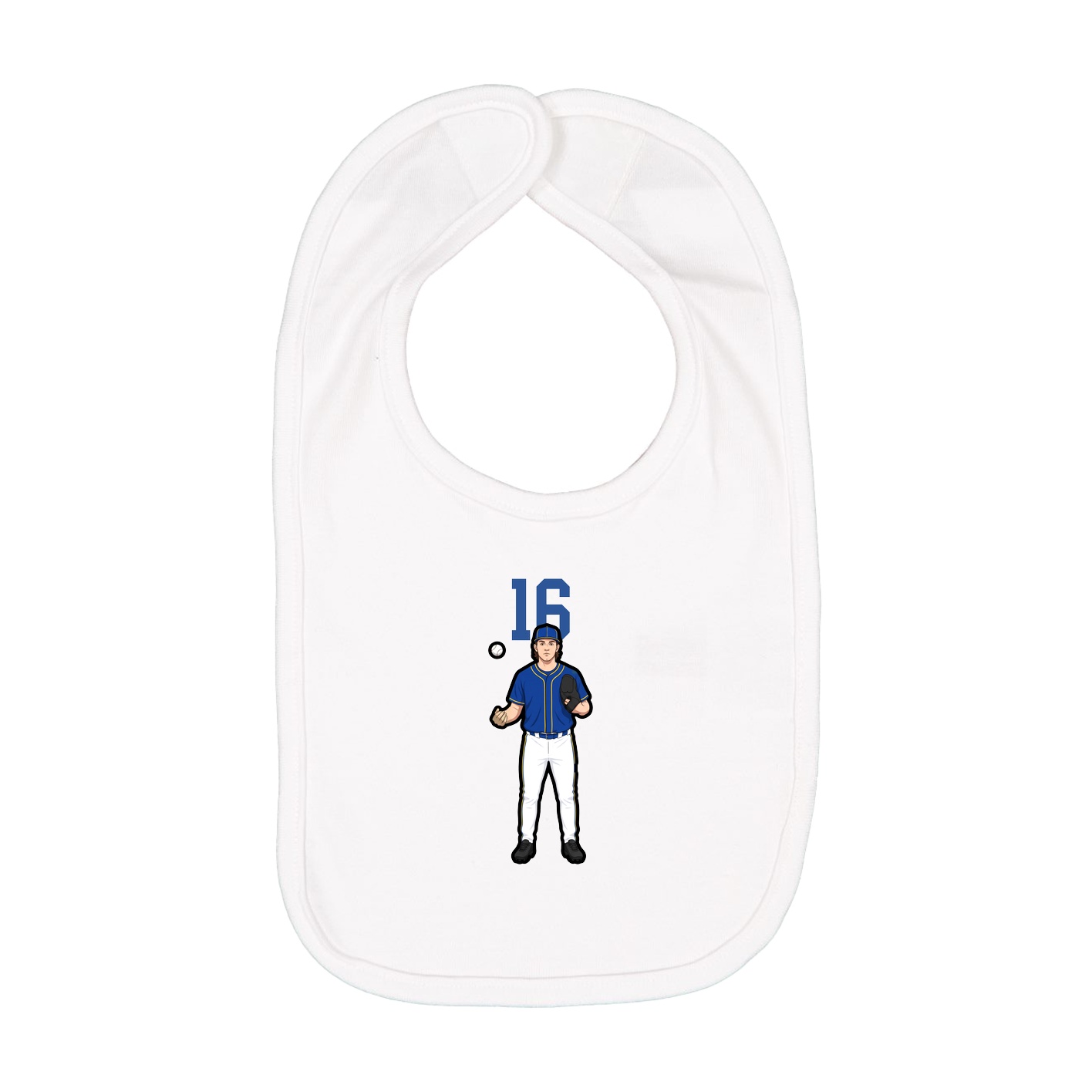 Infant Bib — Number Top in White