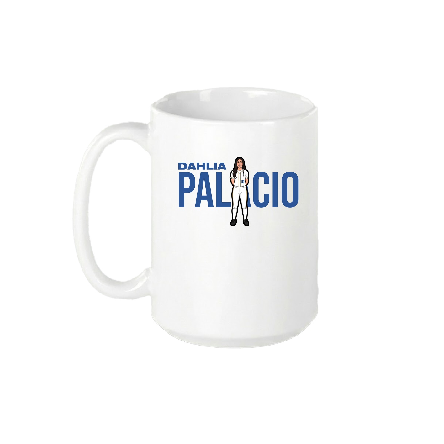 15oz Coffee Mug — Player Name in White