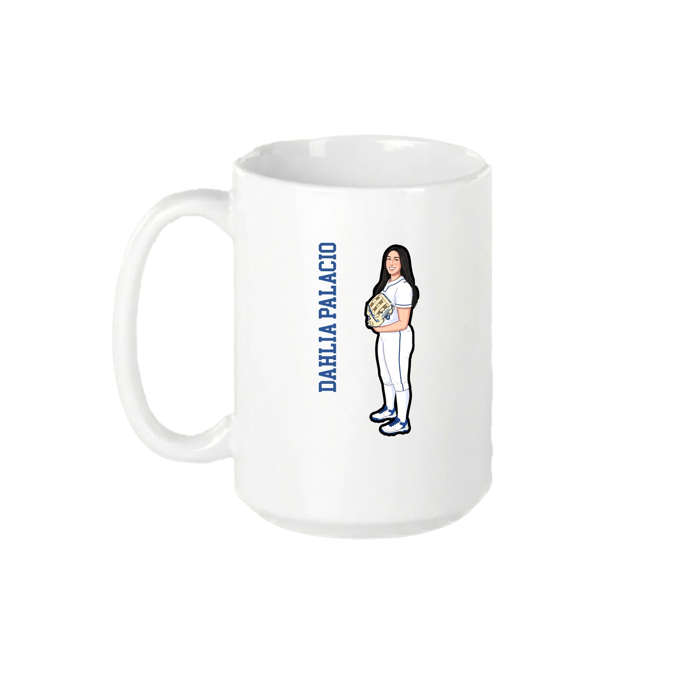 15oz Coffee Mug — Name Vertical in White