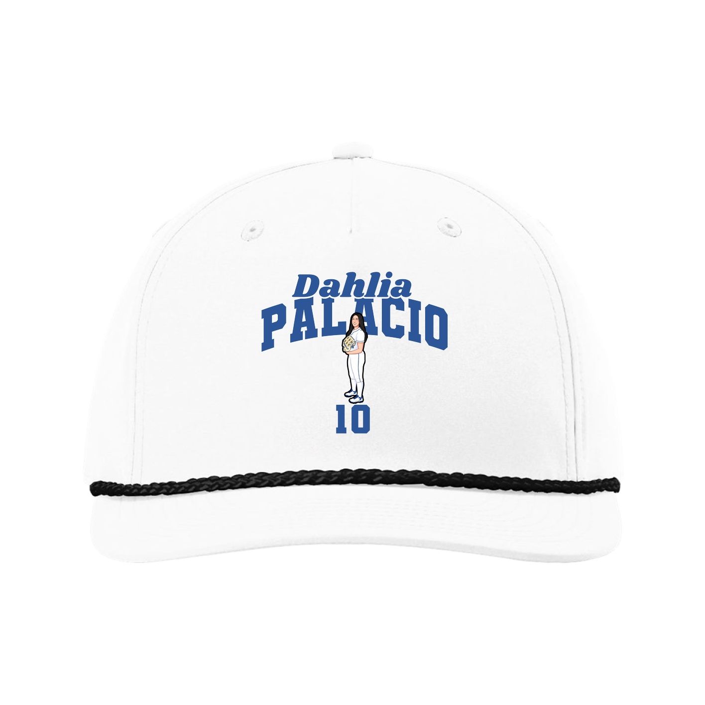 Five-Panel Classic Rope Cap — Signature Arch in White