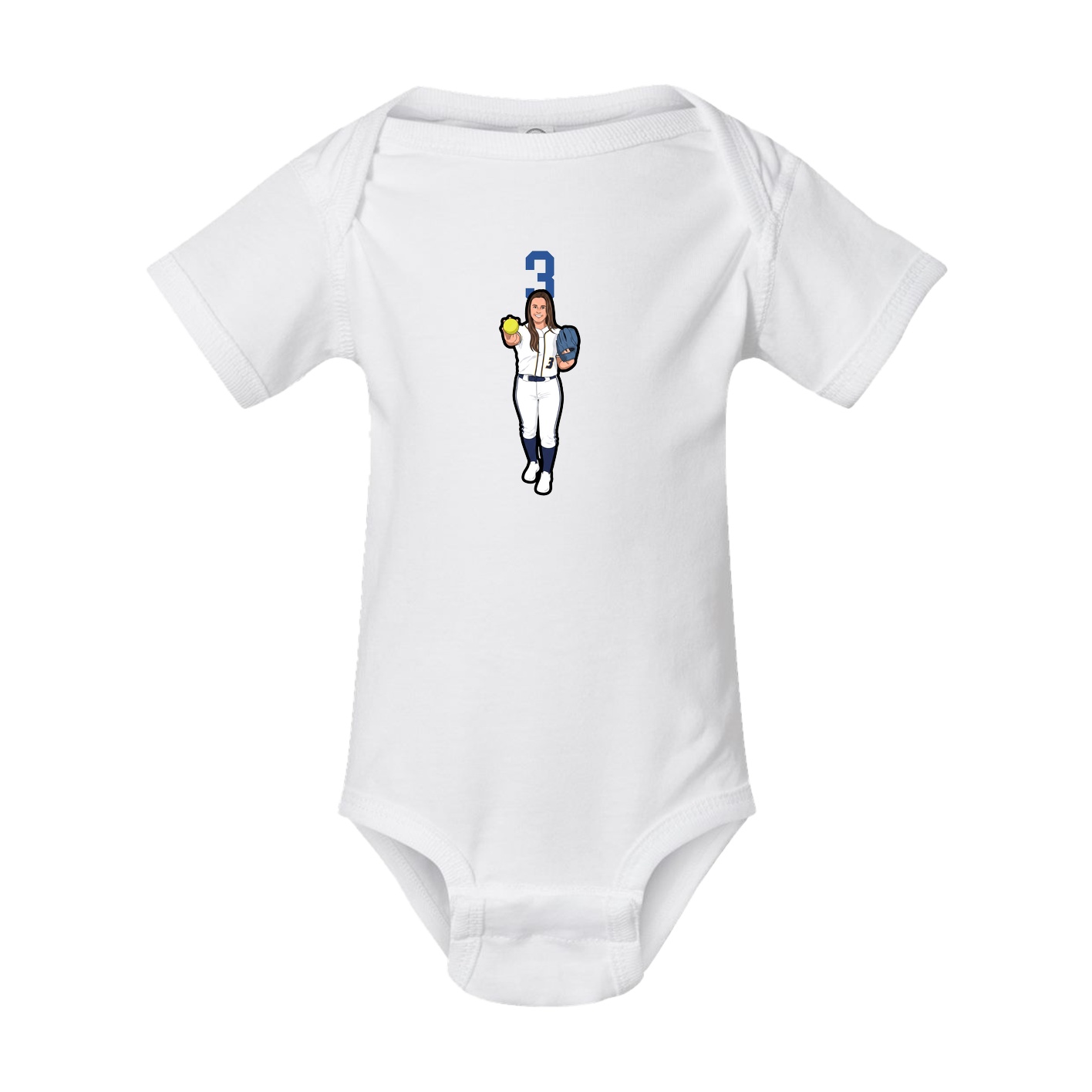 Baby Onesie — Number Top in White