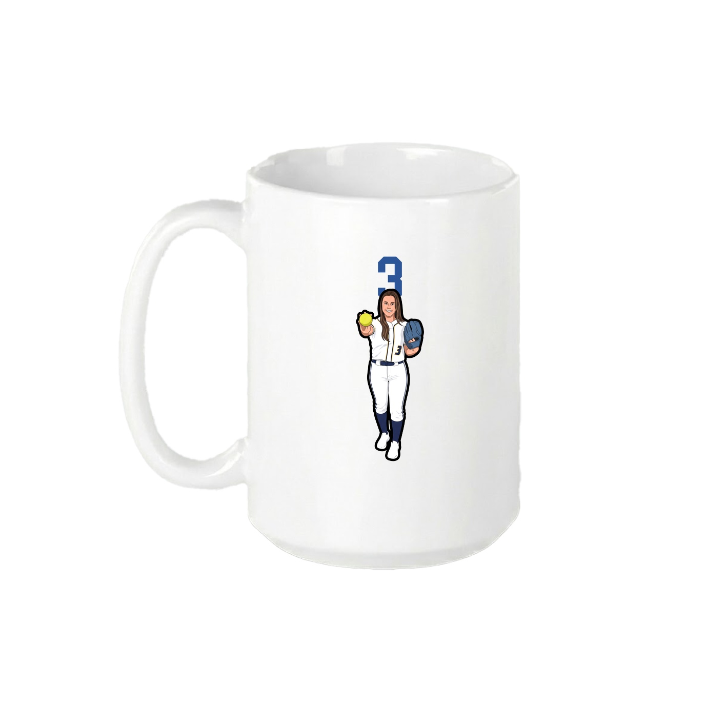 15oz Coffee Mug — Number Top in White