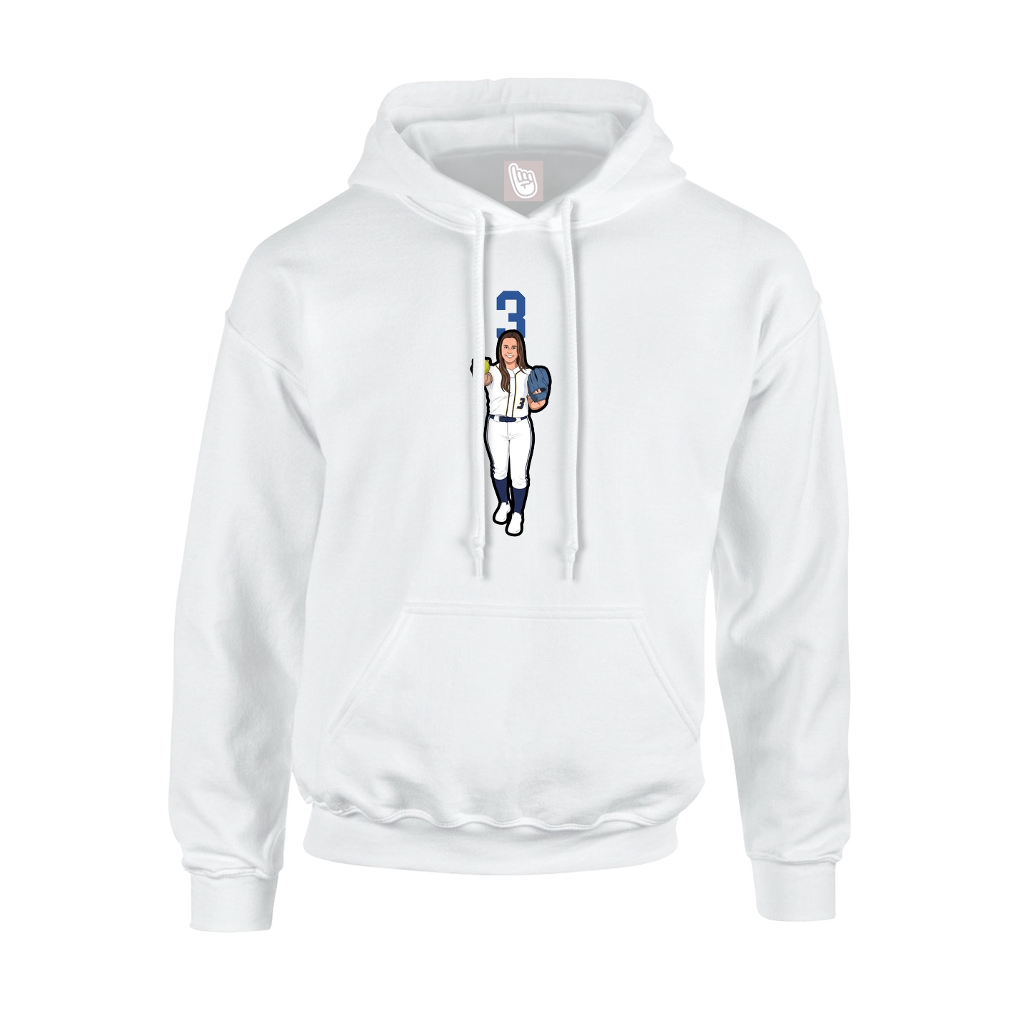 Hoodie — Number Top in White
