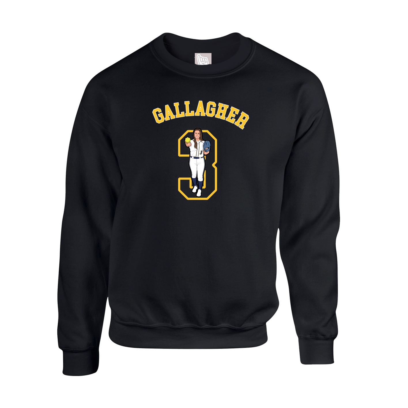 Fleece Crew — Shirsey Arch in Black