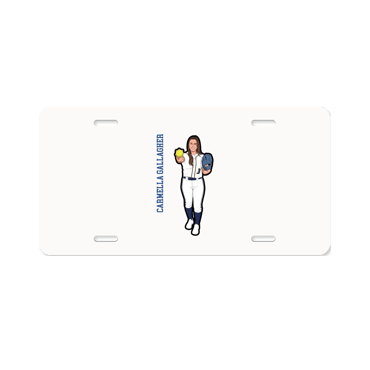 License Plate — Name Vertical in Classic