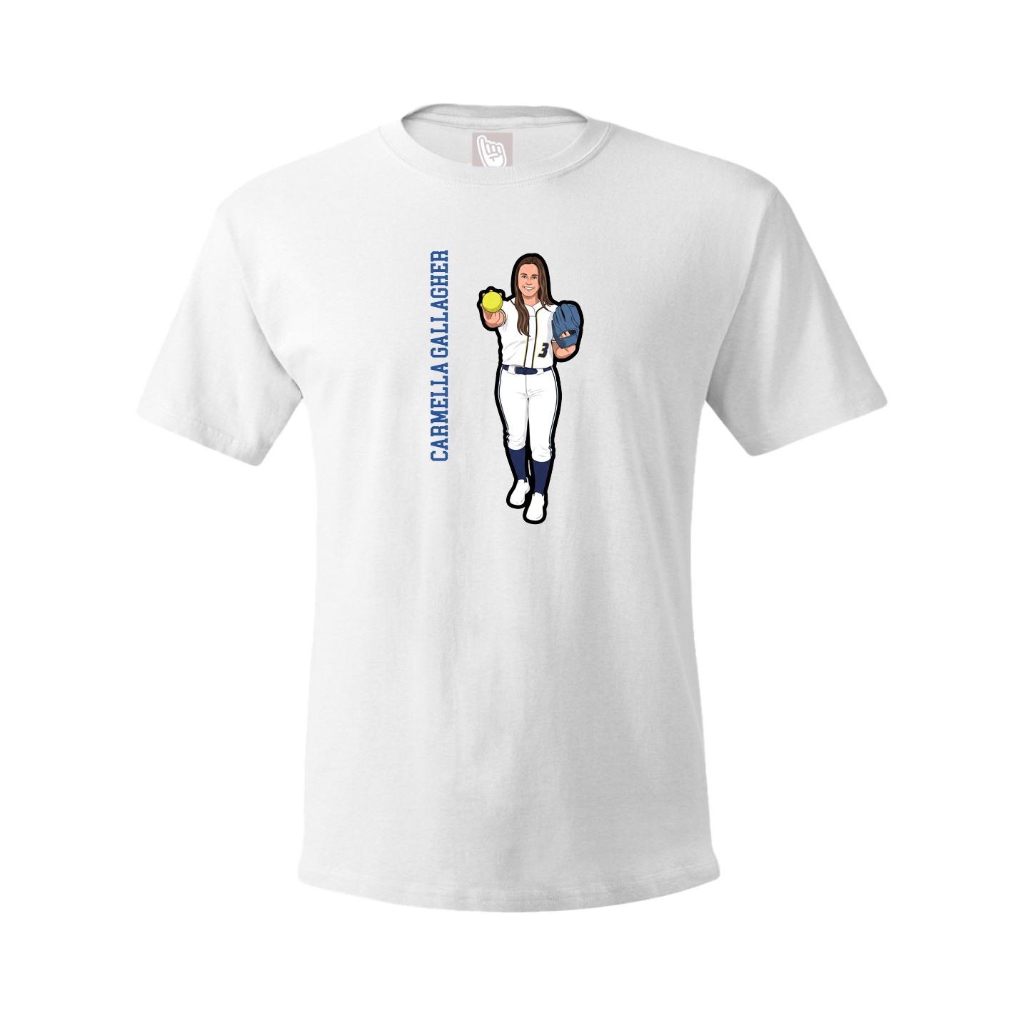 Tee — Name Vertical in White