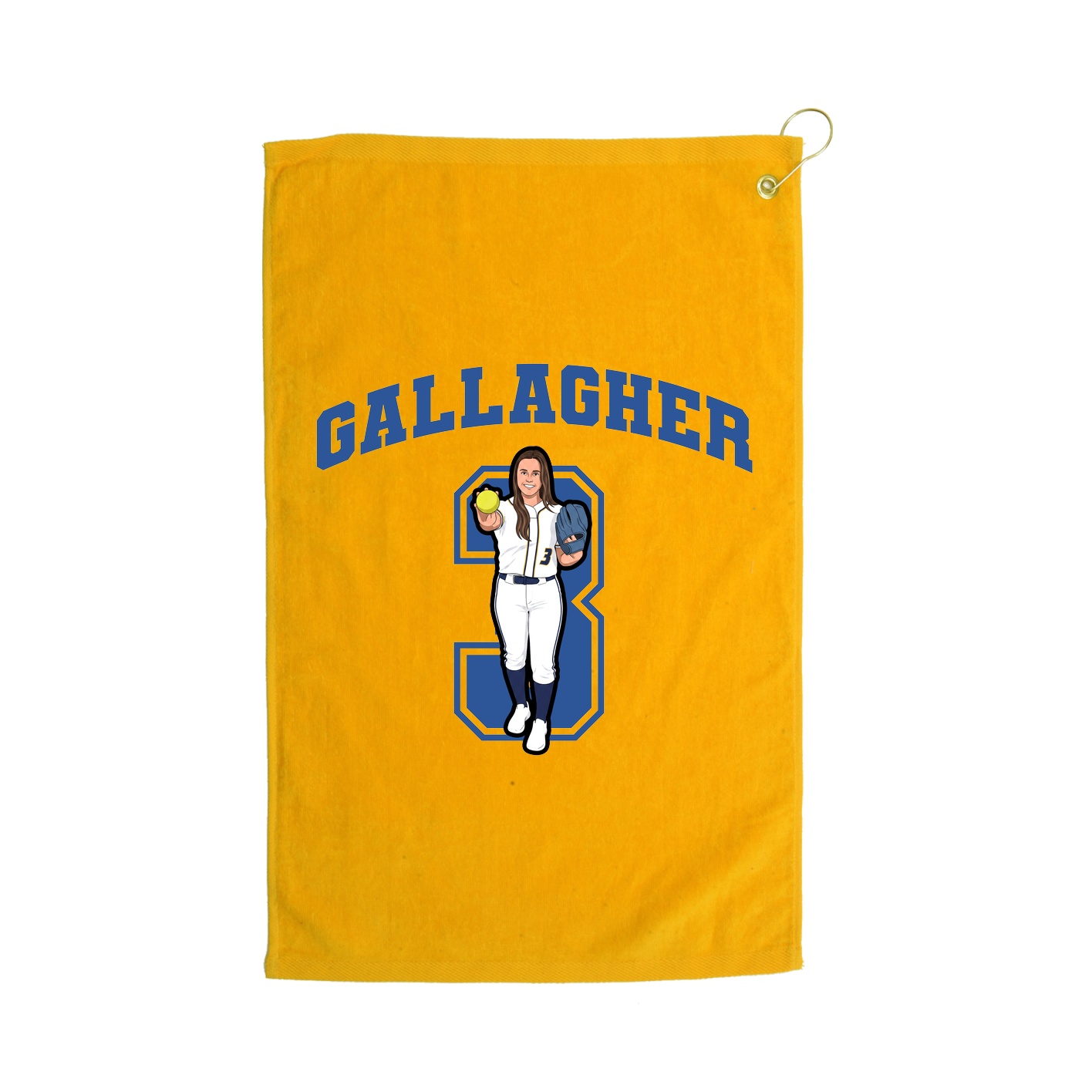 Golf Towel — Number in Gold