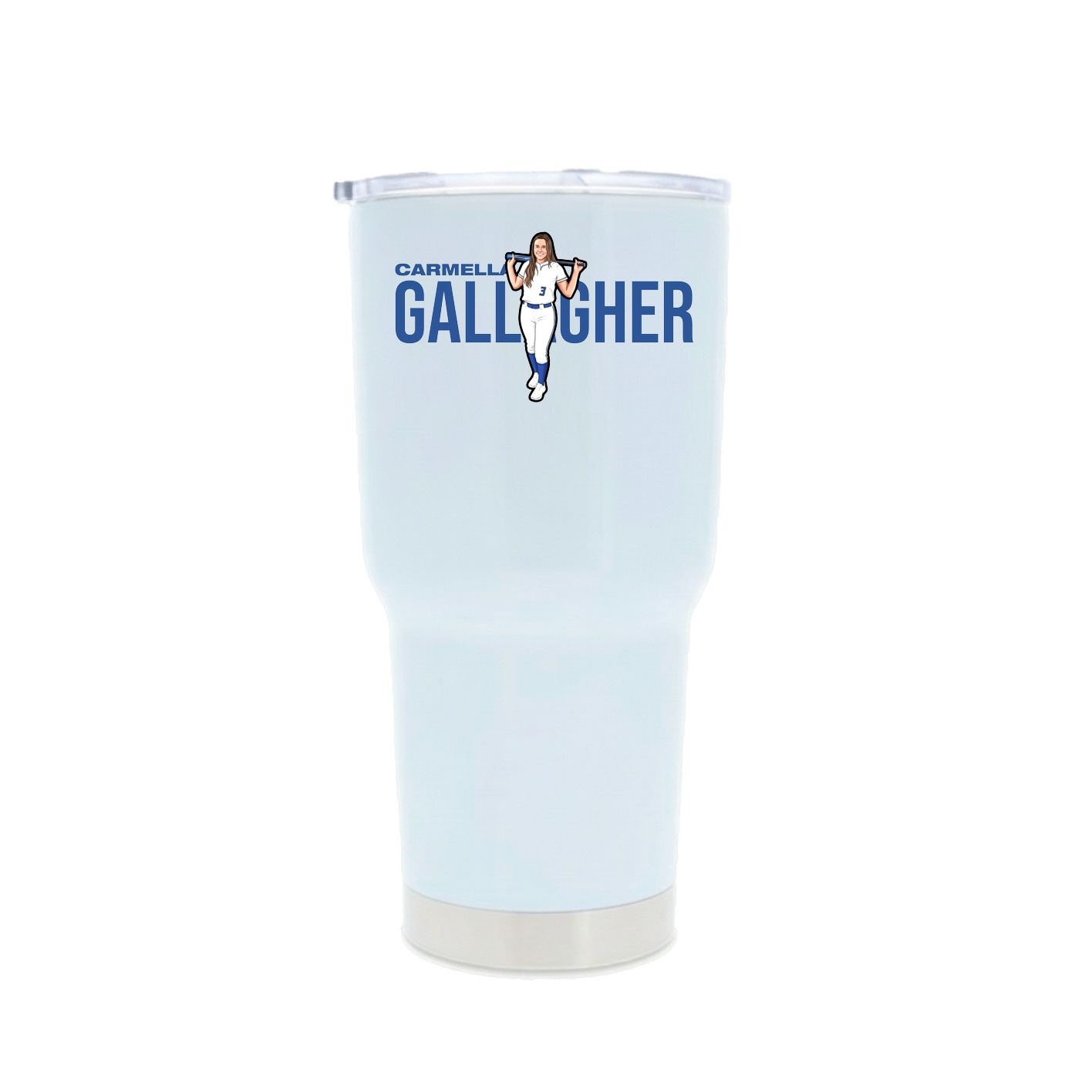 30oz Stainless Steel Tumbler — Player Name in White