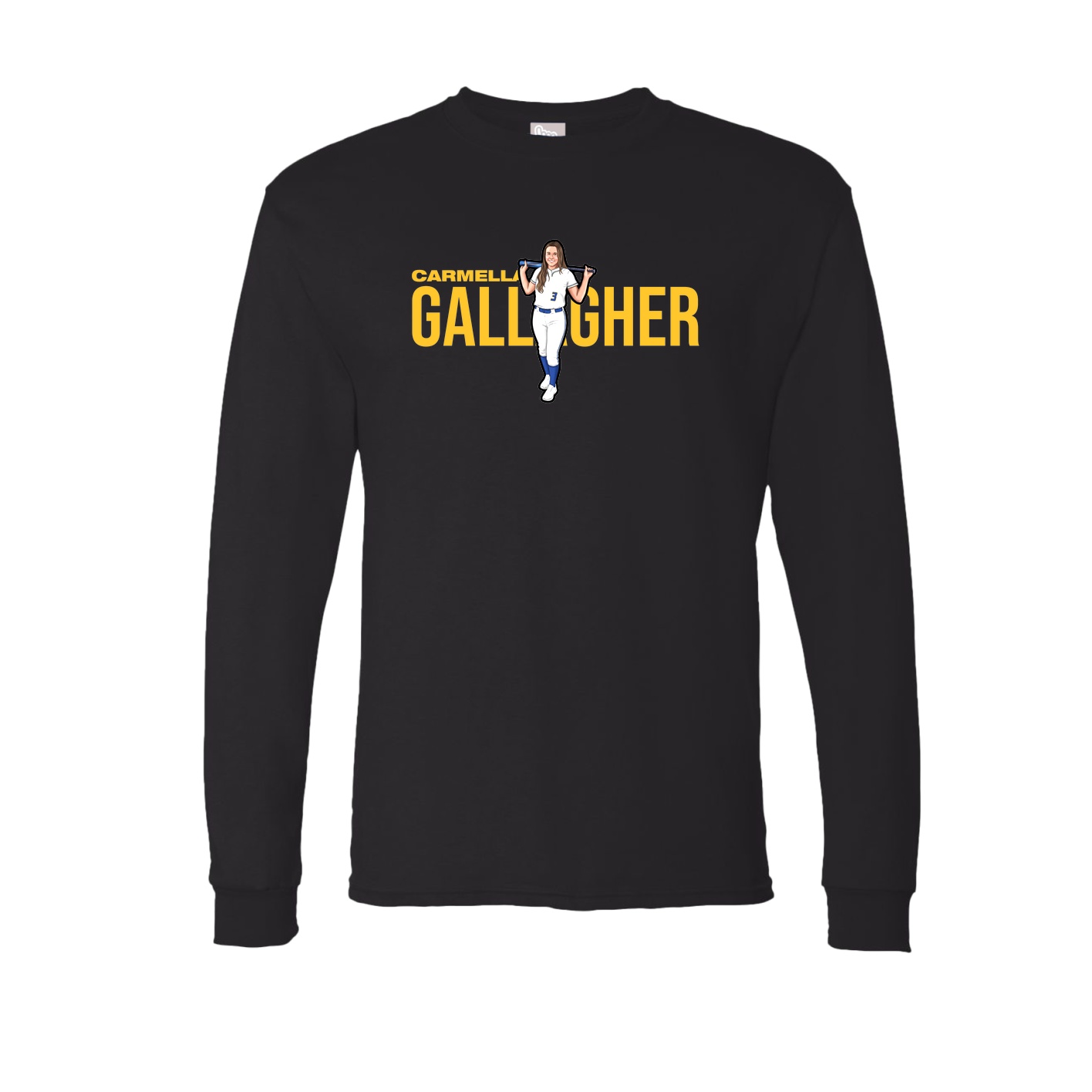 Long Sleeve Tee — Player Name in Black