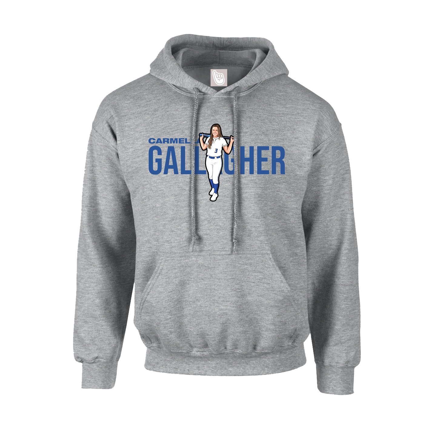 Hoodie — Player Name in Grey