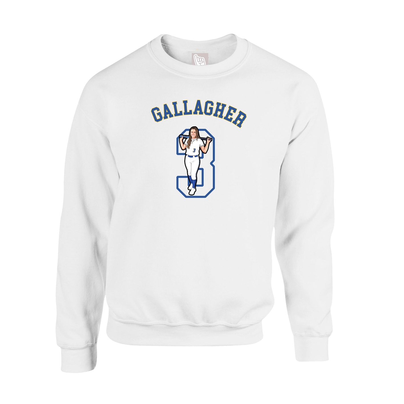 Fleece Crew — Shirsey Arch in White