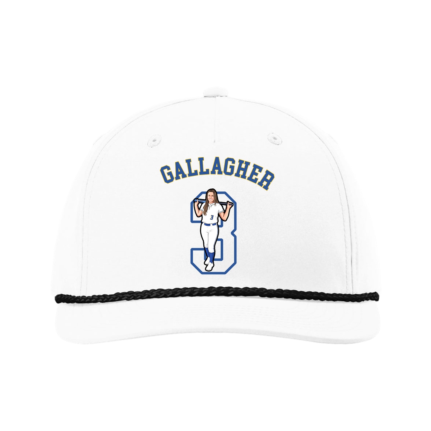 Five-Panel Classic Rope Cap — Shirsey Arch in White