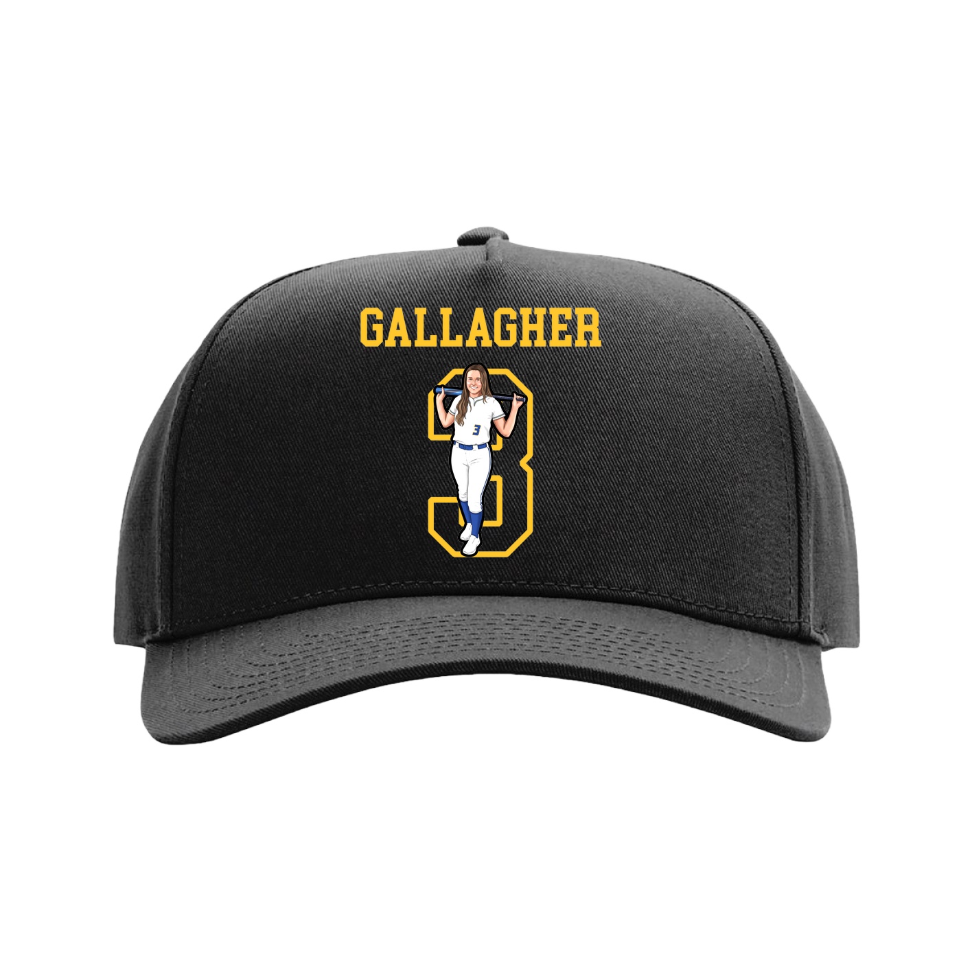 Full Fabric Five-Panel Champ Cap — Shirsey in Black