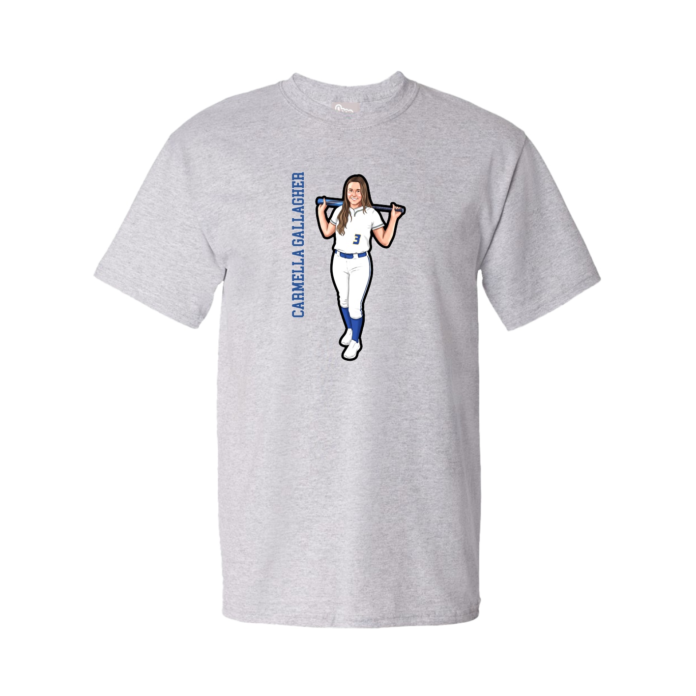 Tee — Name Vertical in Grey