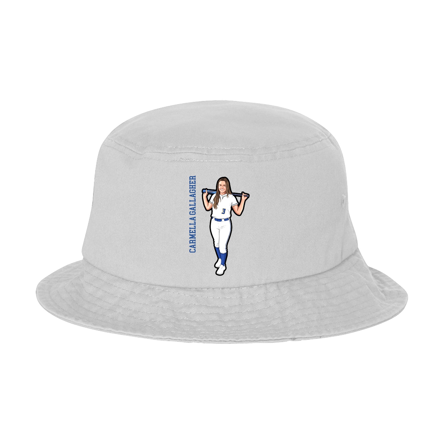 Bucket Cap — Name Vertical in White
