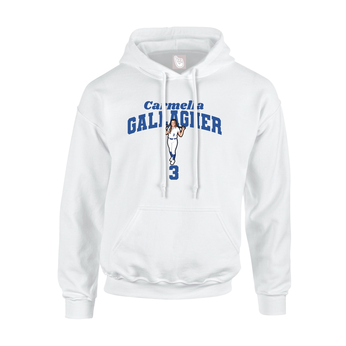 Youth Hoodie — Signature Arch in White