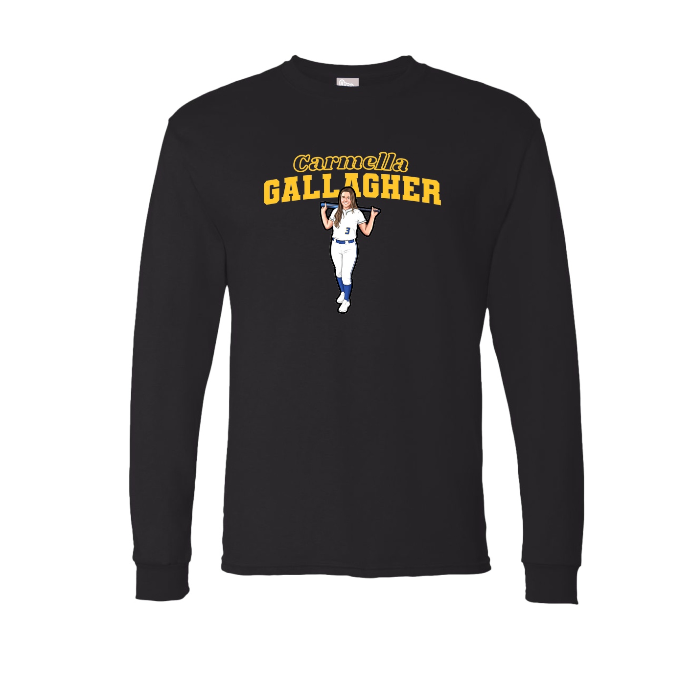 Long Sleeve Tee — Name Arch in Black