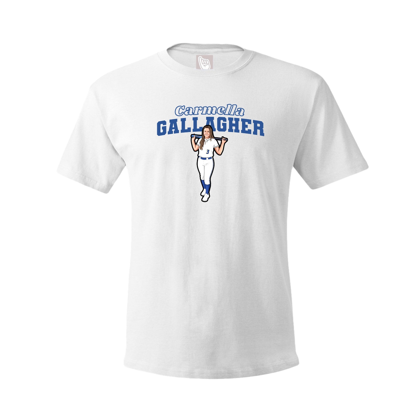 Youth Tee — Name Arch in White