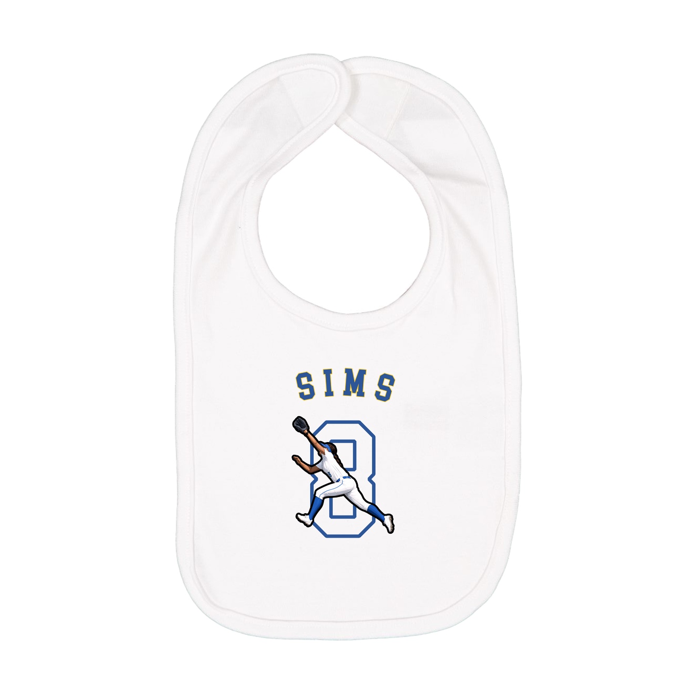Infant Bib — Shirsey Arch in White