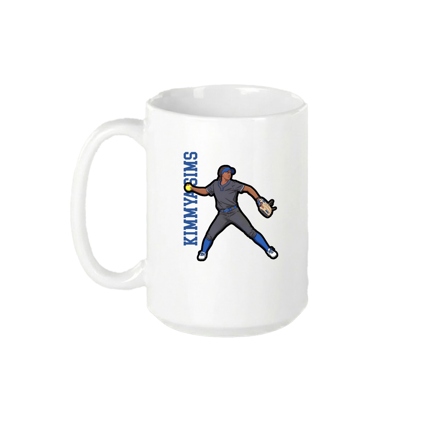 15oz Coffee Mug — Name Vertical in White
