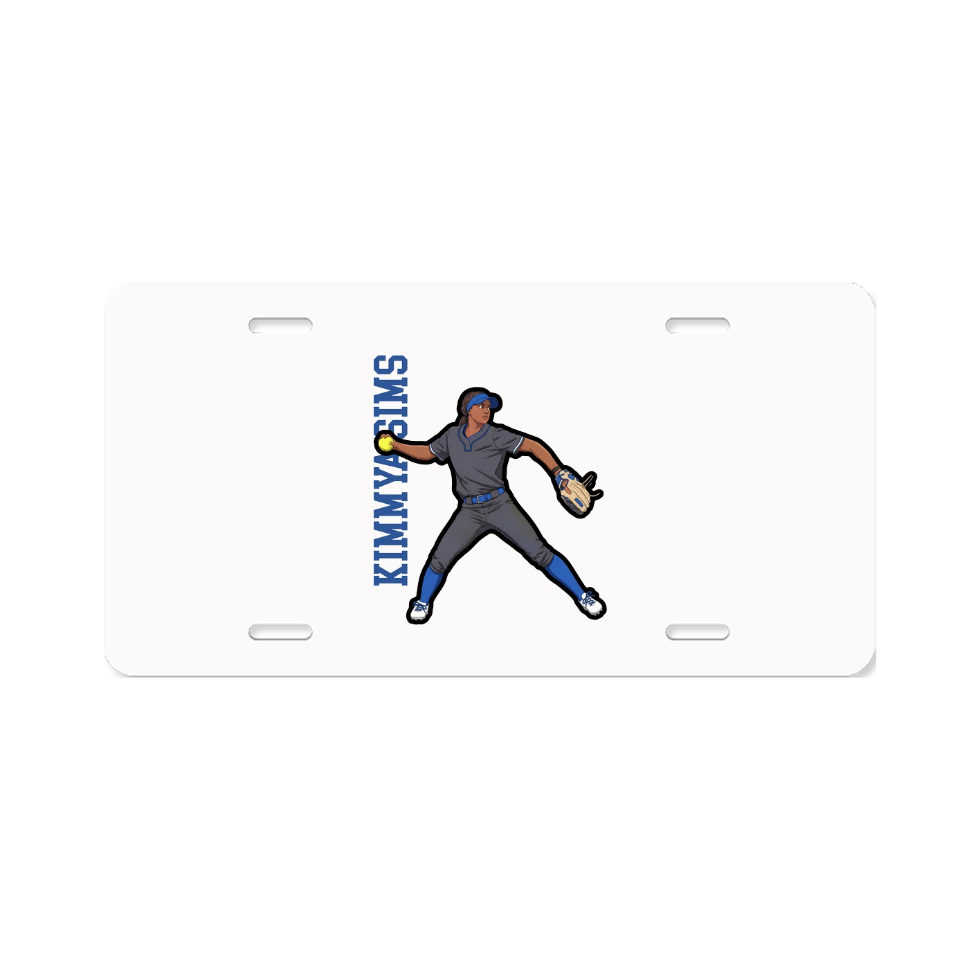License Plate — Name Vertical in Classic