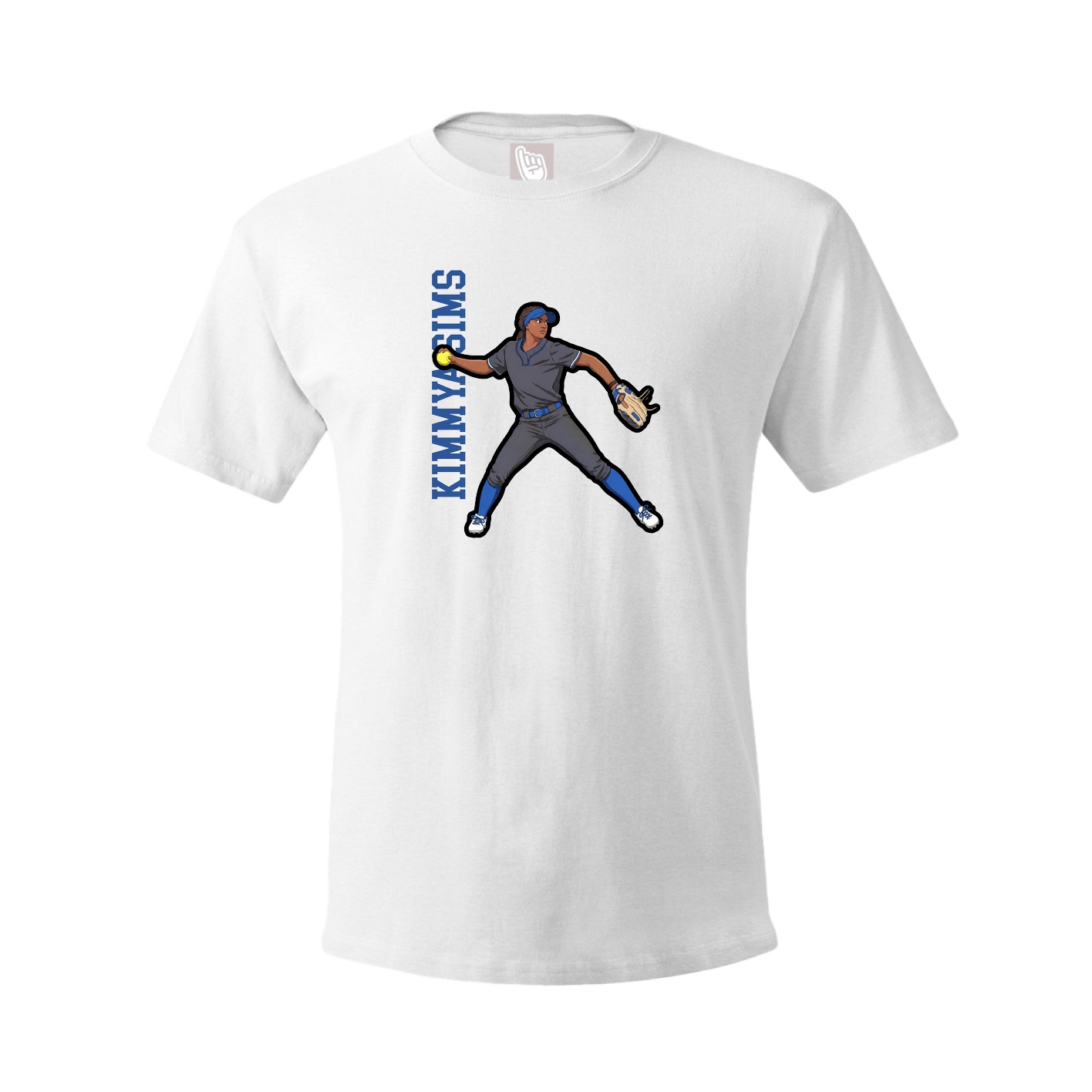 Youth Tee — Name Vertical in White
