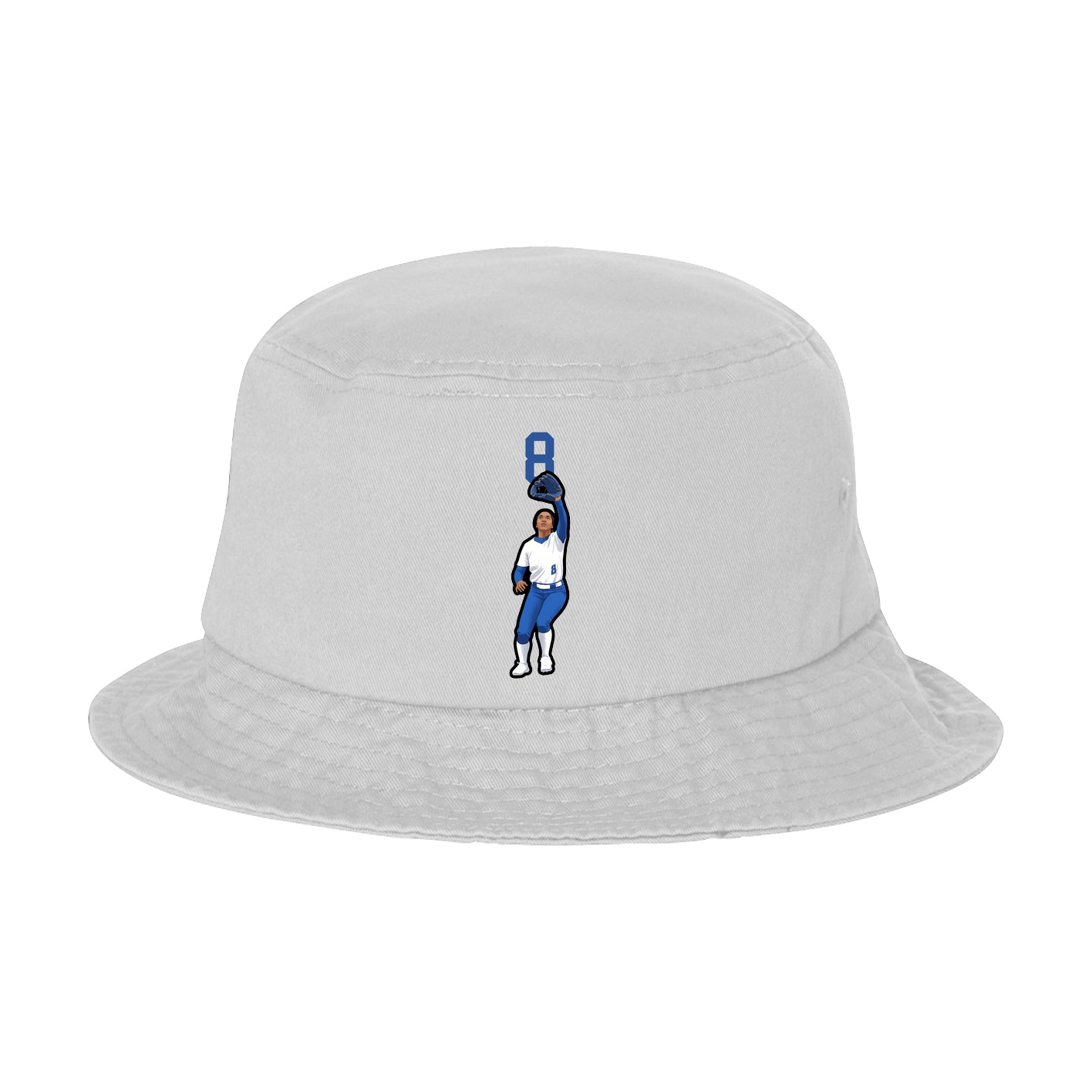 Bucket Cap — Number Top in White