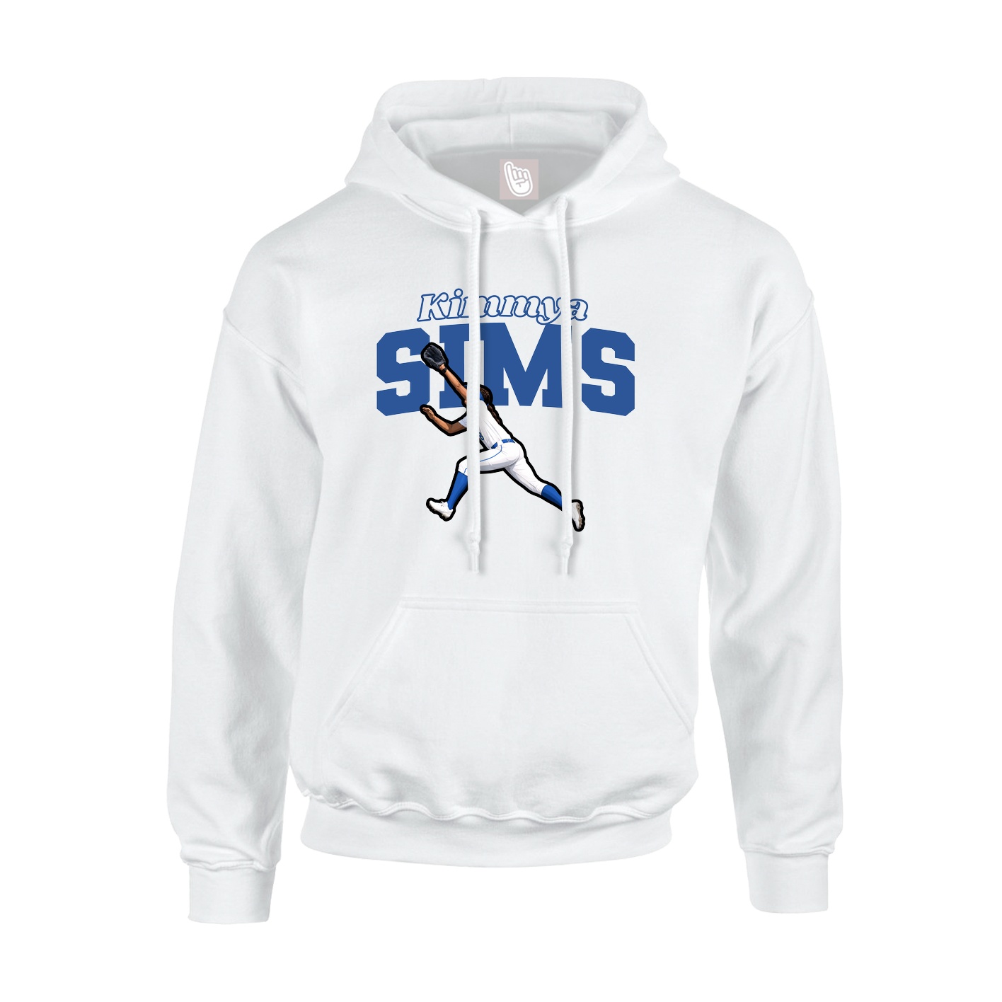 Youth Hoodie — Name Arch in White