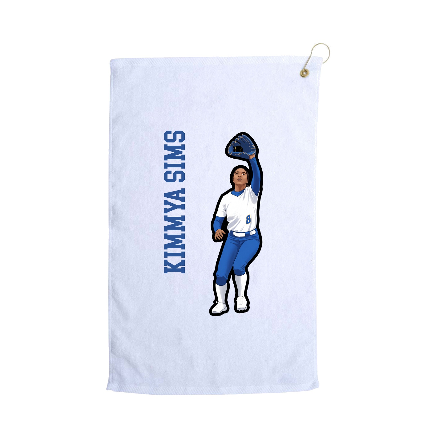 Golf Towel — Name Vertical in White