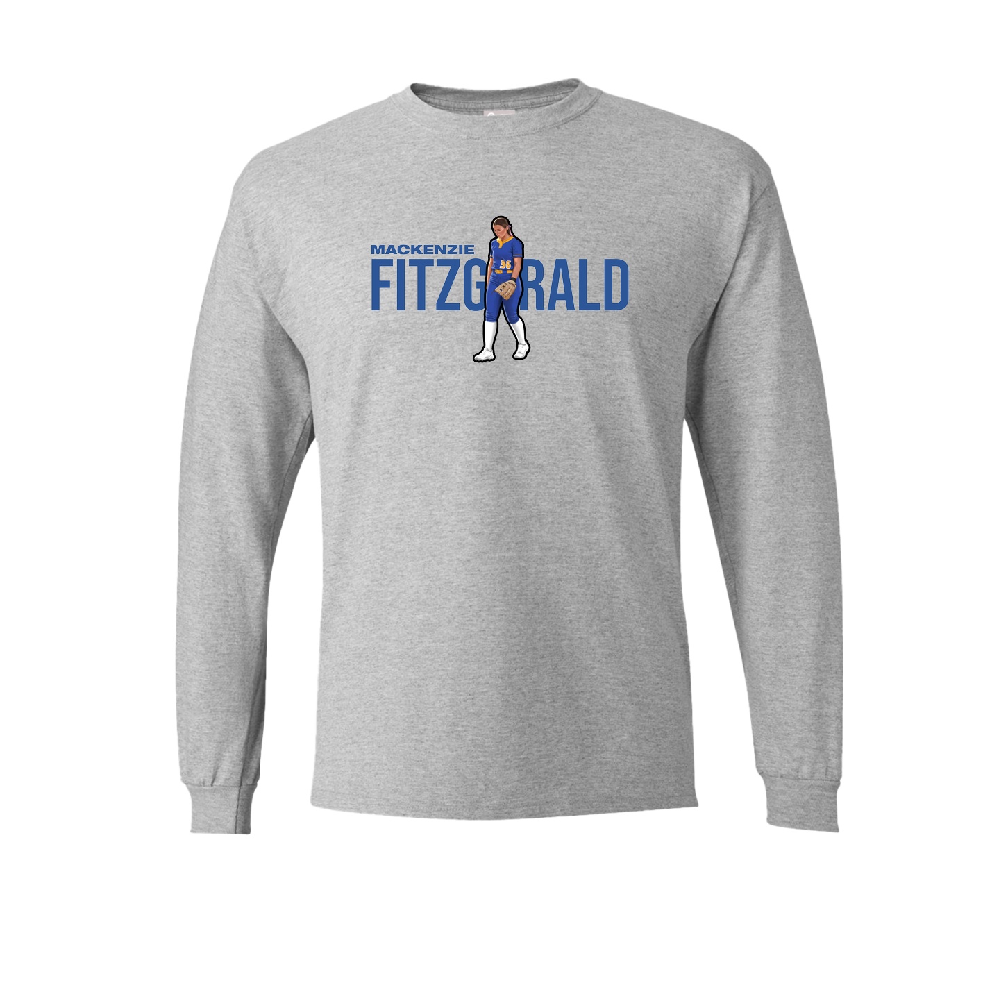 Long Sleeve Tee — Player Name in Grey