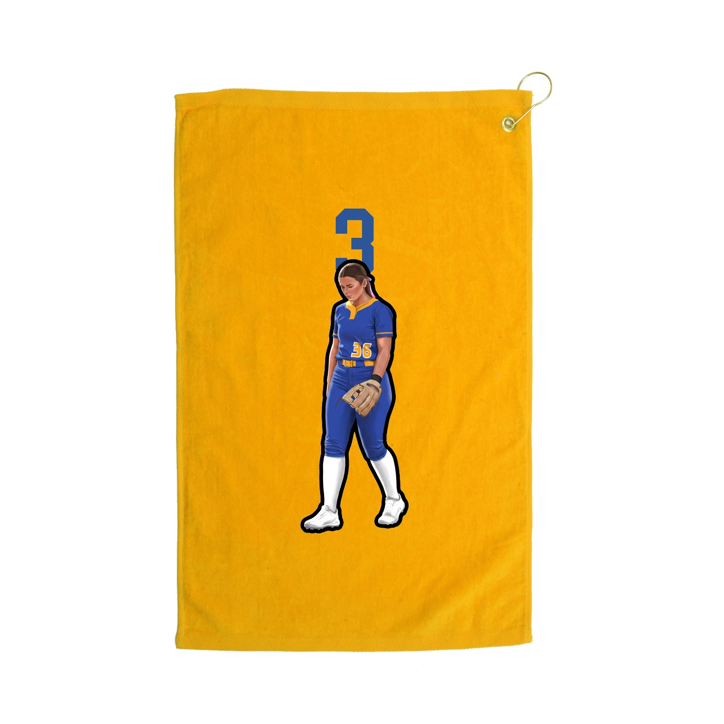 Golf Towel — Number Top in Gold