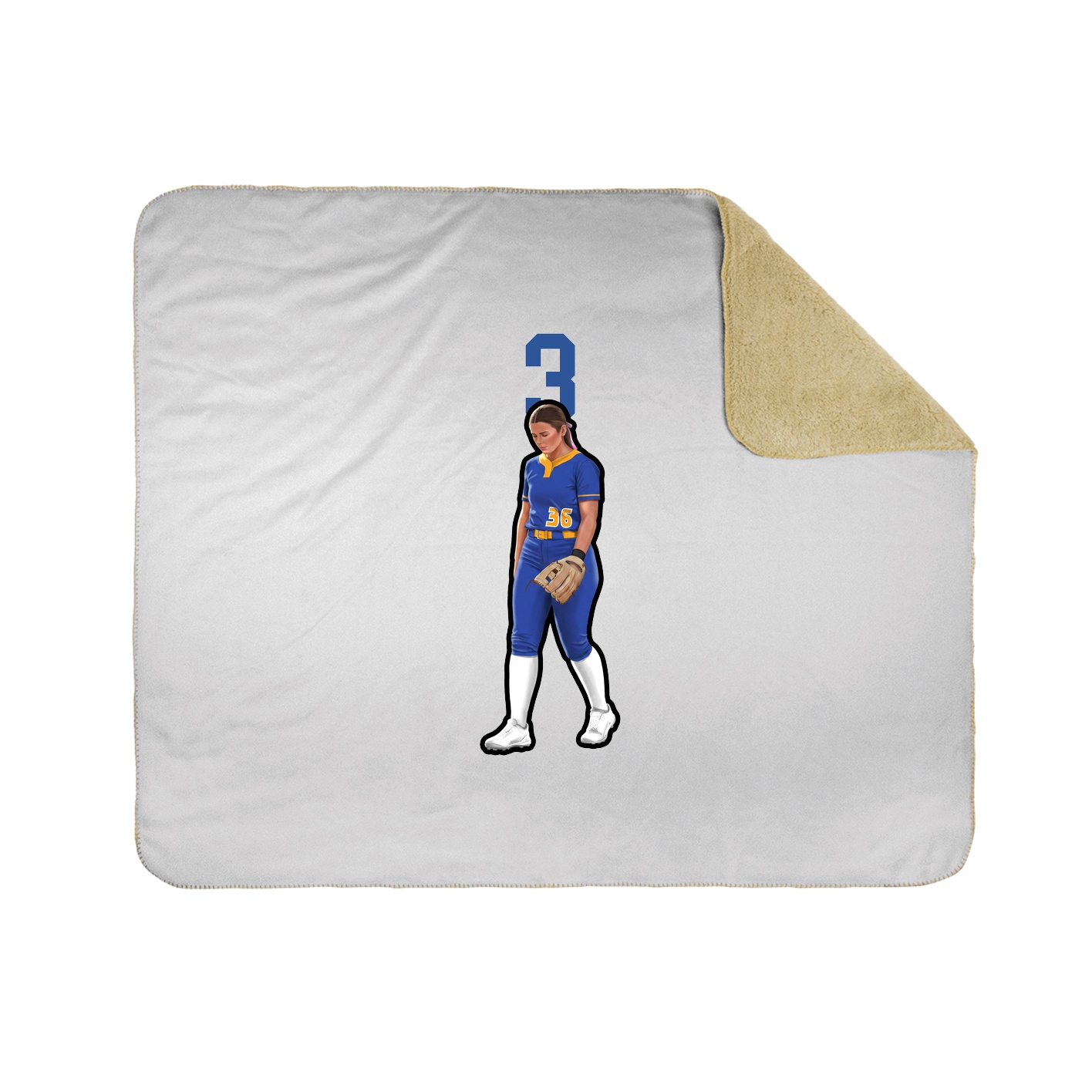 Throw Blanket — Number Top in White
