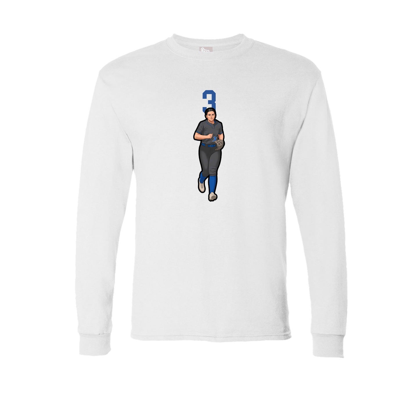 Long Sleeve Tee — Number Top in White