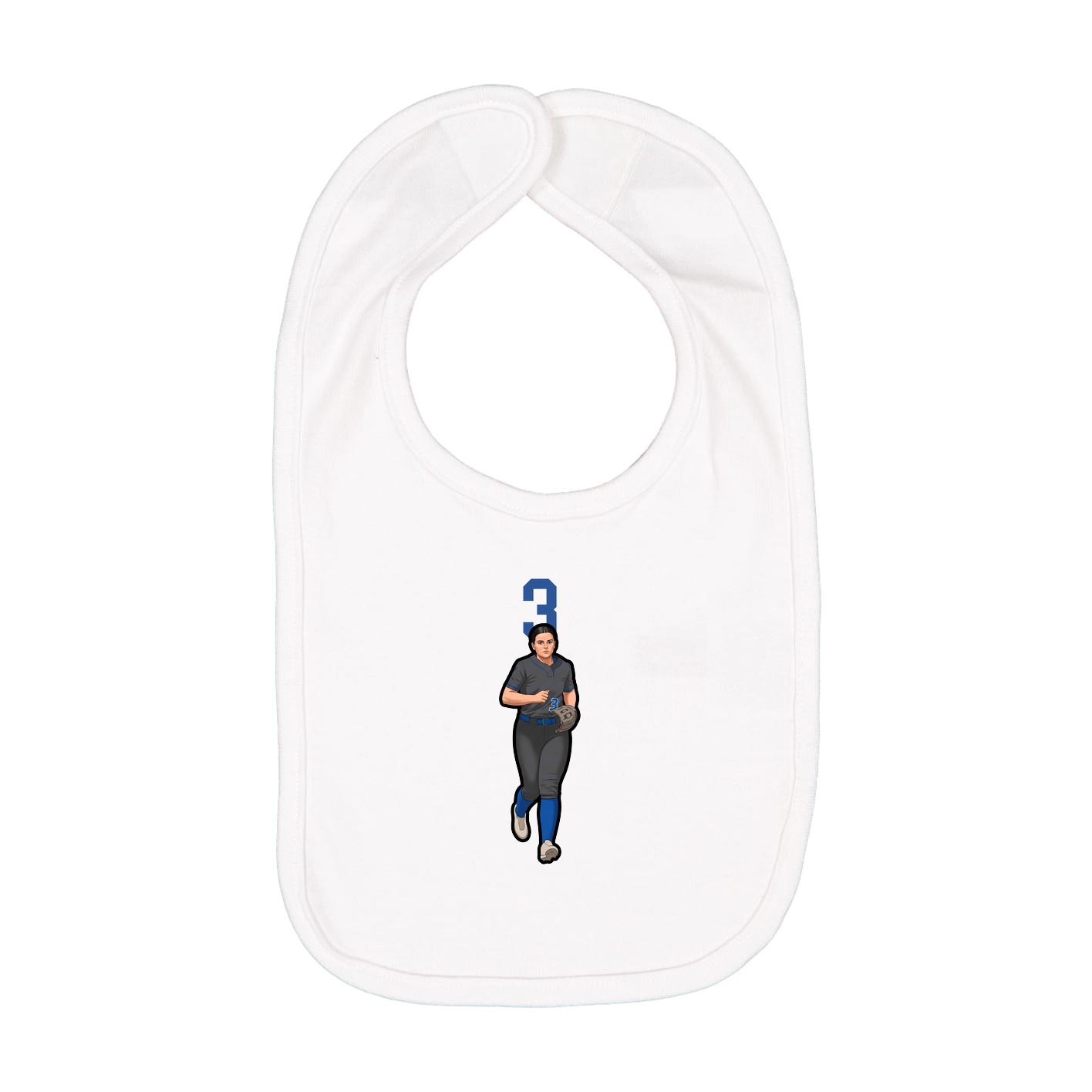 Infant Bib — Number Top in White
