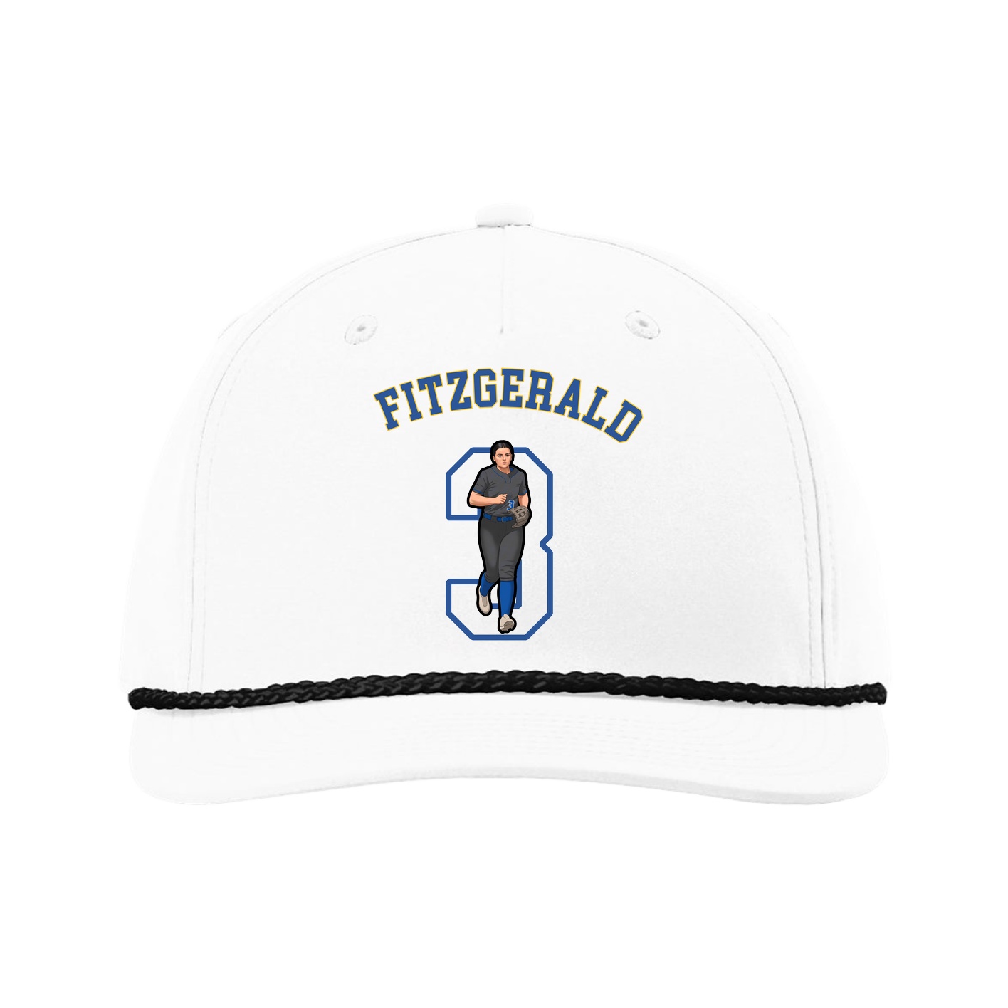 Five-Panel Classic Rope Cap — Shirsey Arch in White