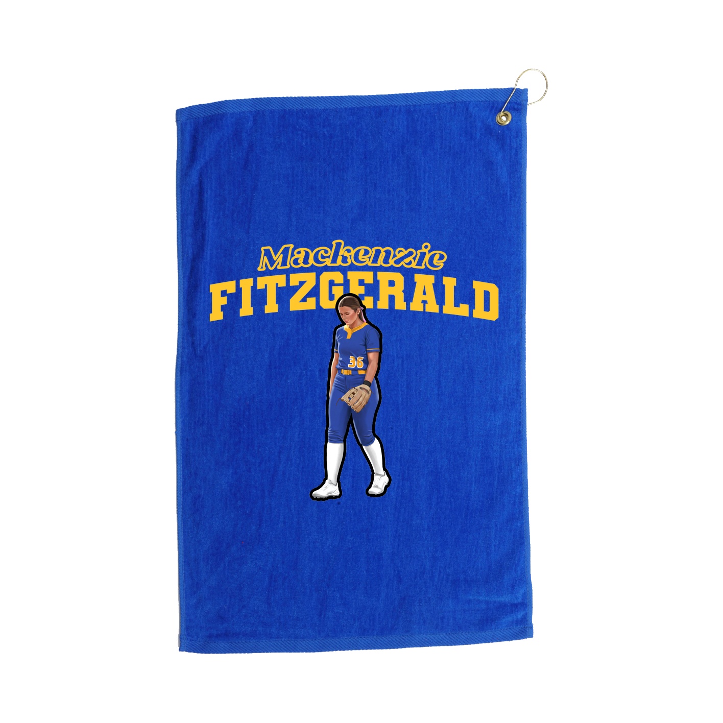 Golf Towel — Name Arch in Royal