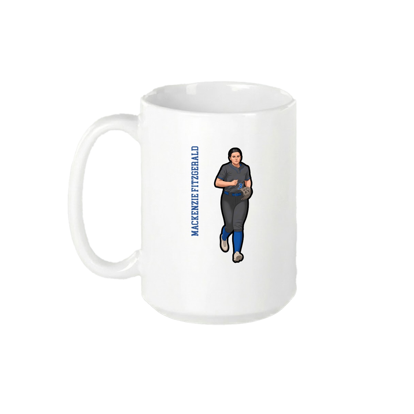 15oz Coffee Mug — Name Vertical in White