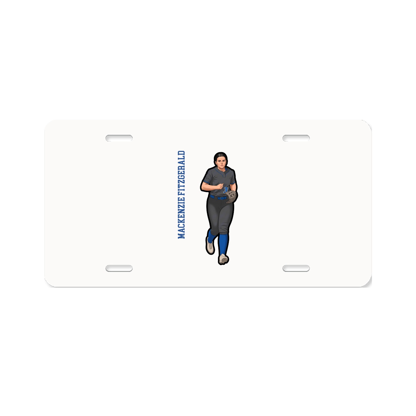 License Plate — Name Vertical in Classic