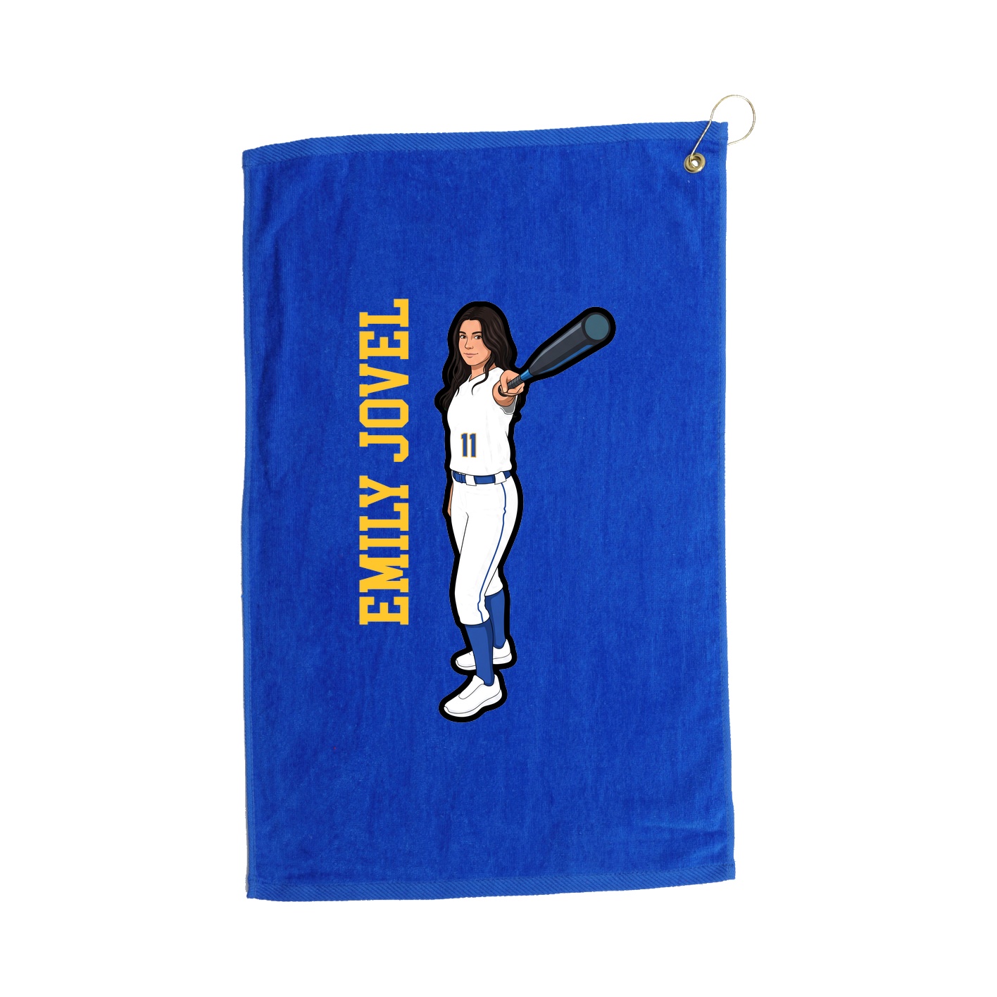 Golf Towel — Name Vertical in Royal