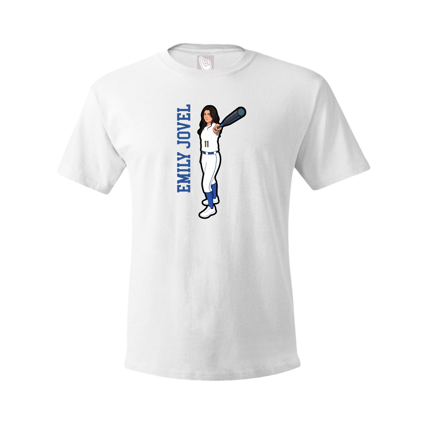 Tee — Name Vertical in White