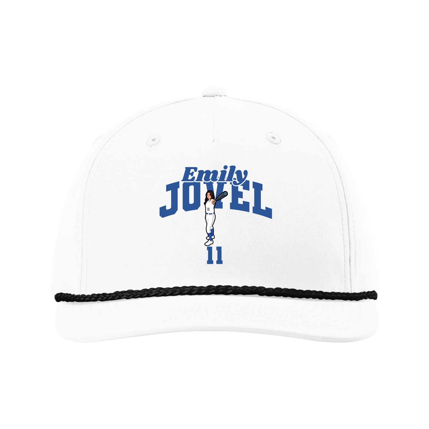 Five-Panel Classic Rope Cap — Signature Arch in White