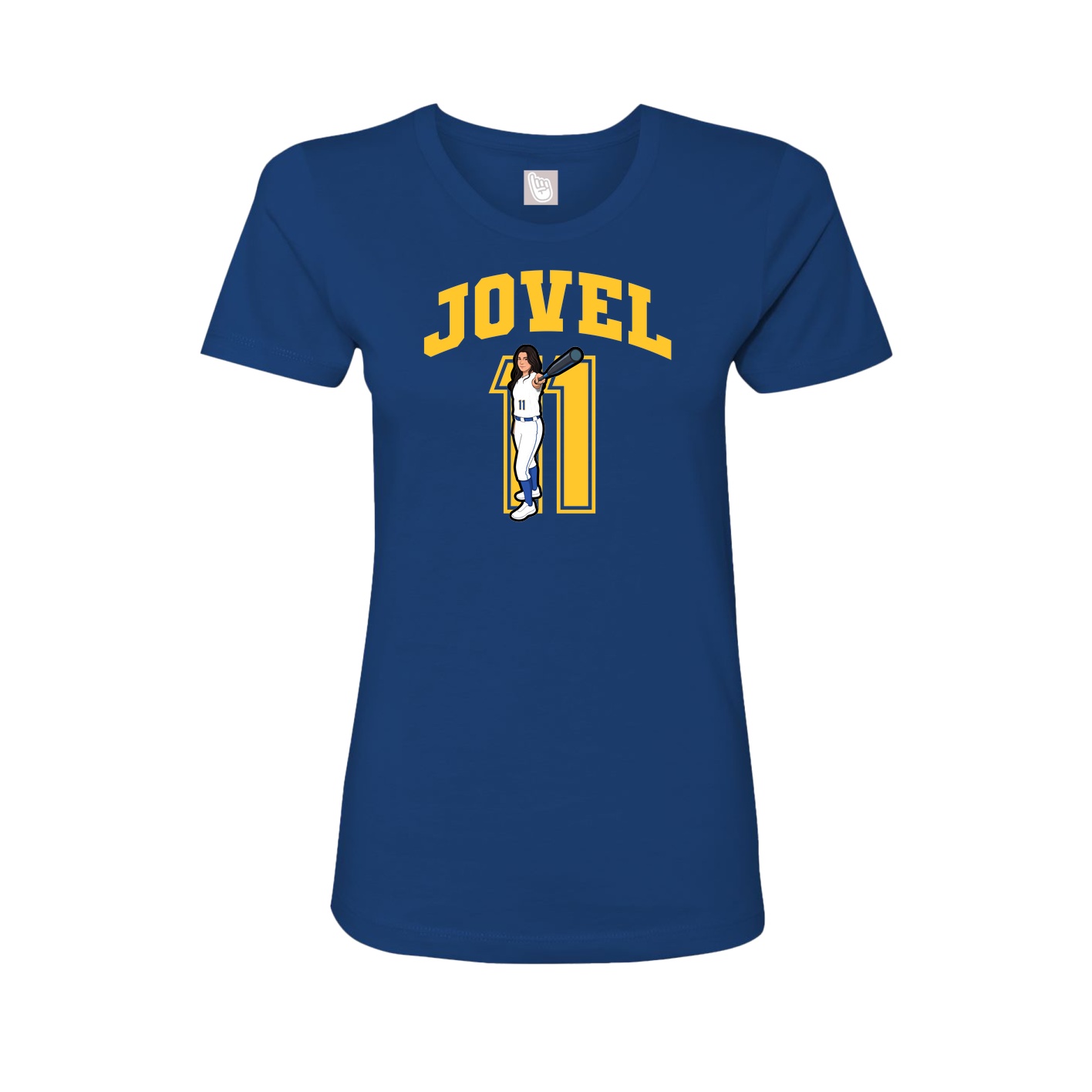Fitted Women's Tee — Number in Royal