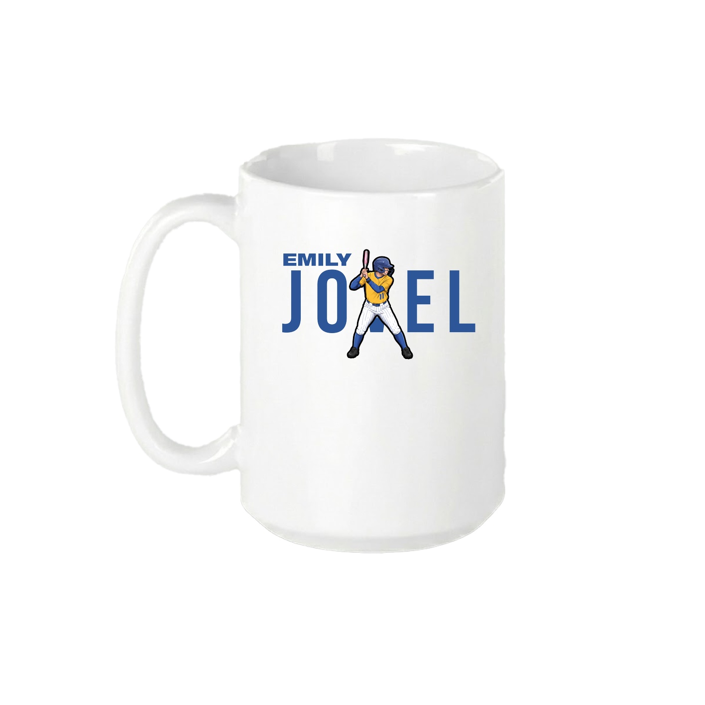 15oz Coffee Mug — Player Name in White
