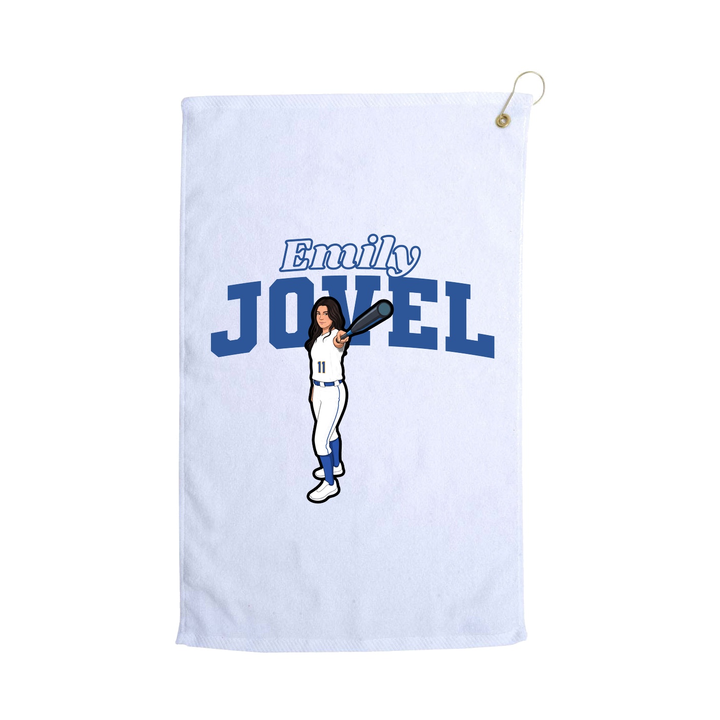 Golf Towel — Name Arch in White