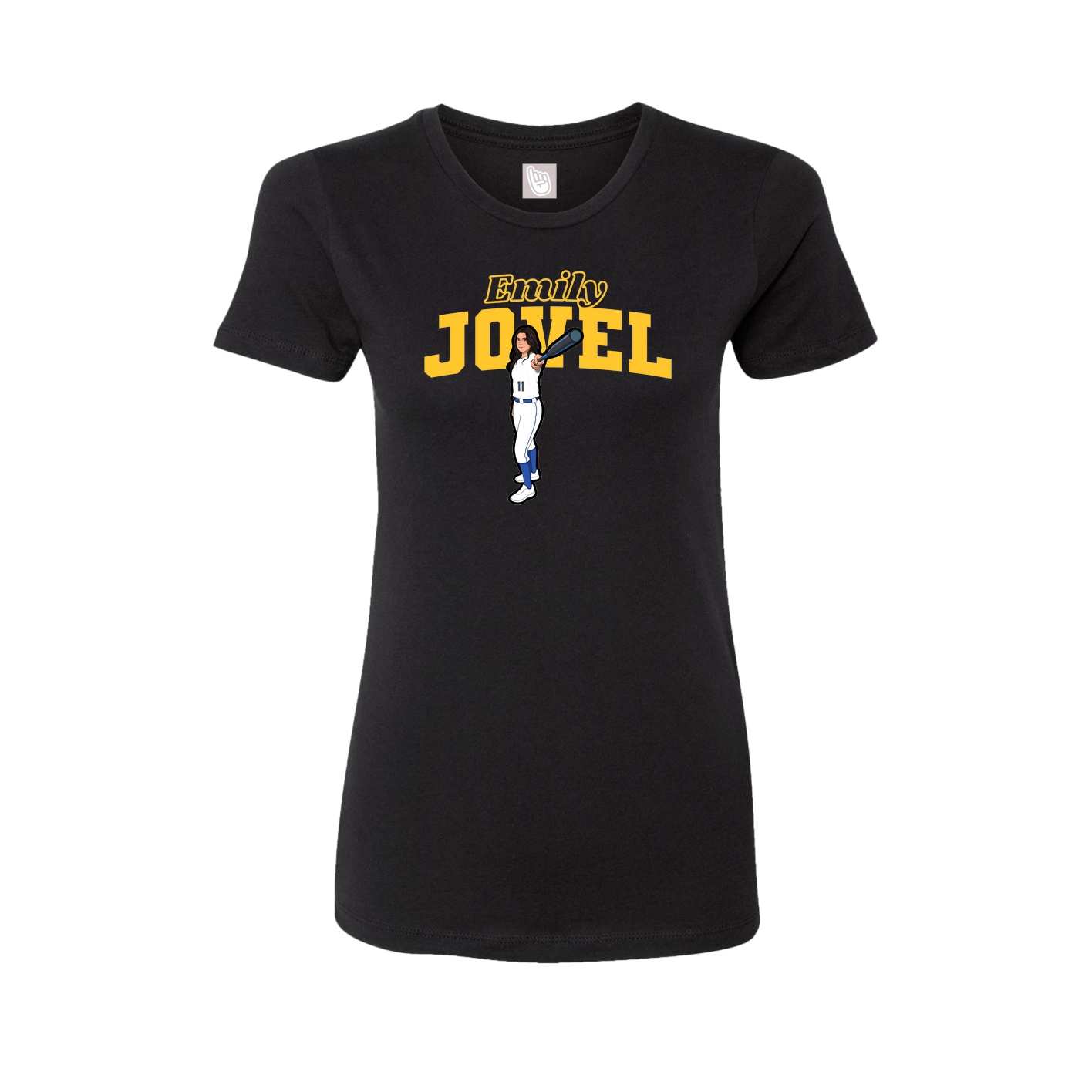 Fitted Women's Tee — Name Arch in Black