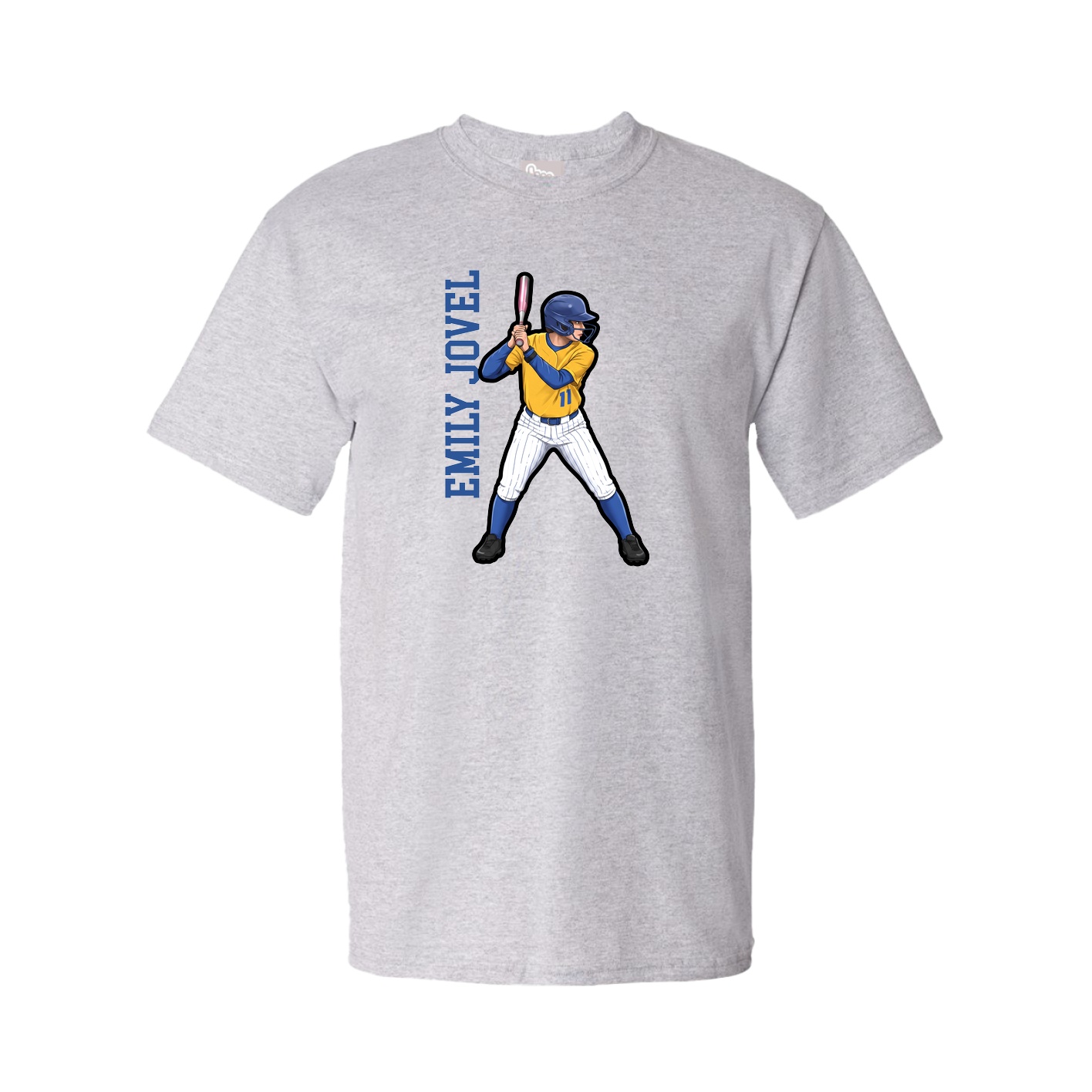 Tee — Name Vertical in Grey