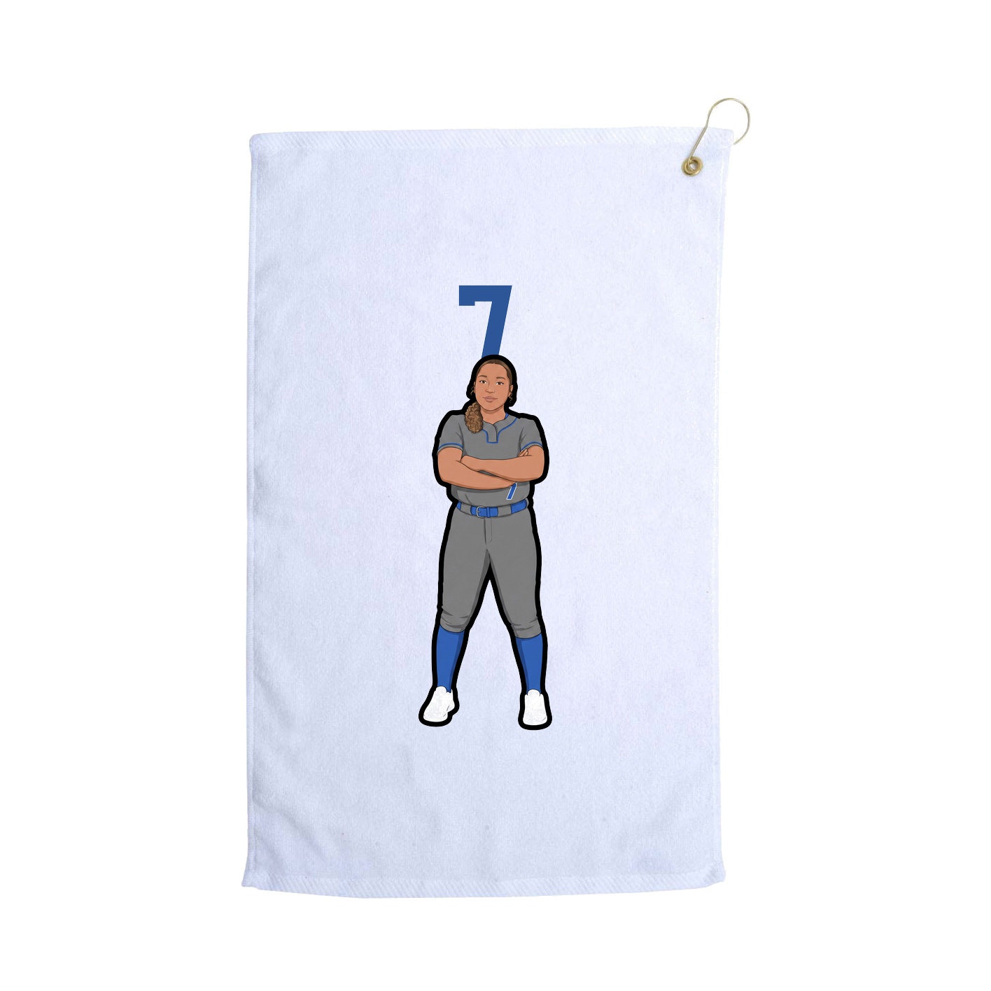 Golf Towel — Number Top in White